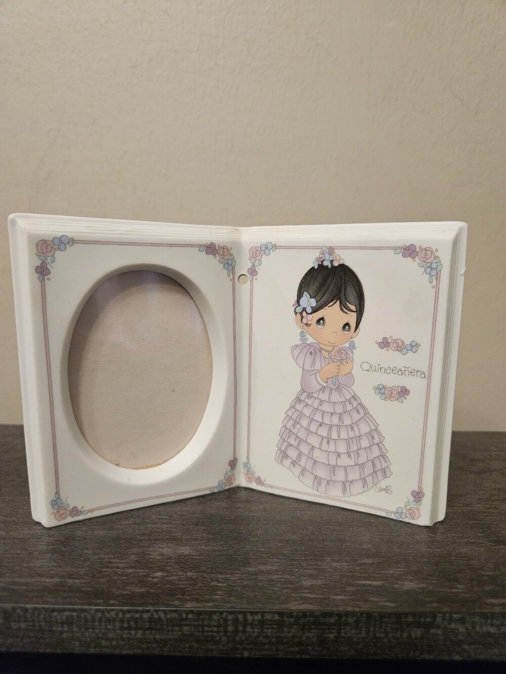 Vintage Enesco Precious Moments "La Quinceañera" Porcelain Photo Frame